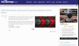 
							         USDA APHIS awards 2-year task for Agriculture Quarantine ...								  
							    