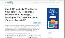
							         Use ADP login to Workforce Now solution, Resources, TotalSource ...								  
							    