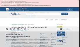 
							         Use and Maturity of Electronic Patient Portals. - NCBI								  
							    