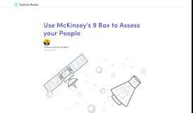 
							         Use McKinsey's 9 Box to Assess your People | Qulture.Rocks								  
							    