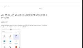 
							         Use Microsoft Stream in SharePoint Online via a webpart | Microsoft ...								  
							    