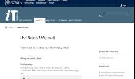 
							         Use Nexus365 email - IT Services - University of Oxford								  
							    