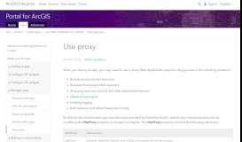 
							         Use proxy—Portal for ArcGIS | ArcGIS Enterprise								  
							    