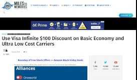 
							         Use Visa Infinite $100 Discount on Basic Economy and Ultra Low Cost ...								  
							    