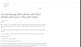 
							         Use Zebra Mobility Extensions on Android devices in Microsoft Intune ...								  
							    