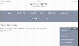 
							         Useful Information | Sherborne Preparatory School								  
							    