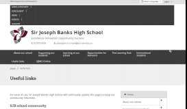 
							         Useful links - Sir Joseph Banks High School								  
							    