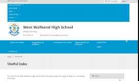 
							         Useful links - West Wallsend High School								  
							    