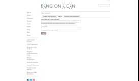 
							         User account - Bang on a Can								  
							    