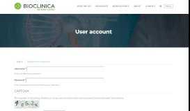 
							         User account | Bioclinica								  
							    