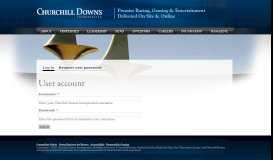 
							         User account | Churchill Downs Incorporated								  
							    