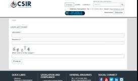 
							         User account | CSIR								  
							    