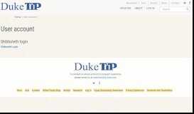 
							         User account | Duke TIP								  
							    