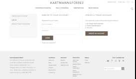 
							         User account | Hartmann&Forbes								  
							    