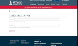 
							         User account | Howard University								  
							    