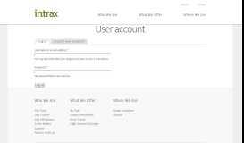 
							         User account | Intrax								  
							    