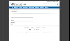 
							         User account | University of West London								  
							    