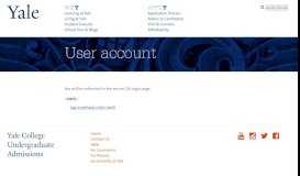 
							         User account | Yale College Undergraduate Admissions								  
							    
