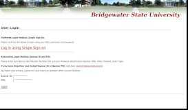 
							         User Login - Bridgewater State University								  
							    