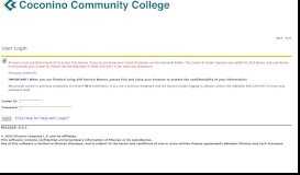 
							         User Login - Coconino Community College								  
							    