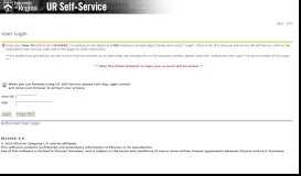 
							         User Login - UR Self-Service								  
							    