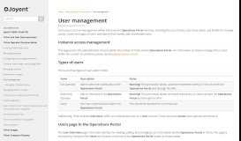 
							         User management - Documentation - Joyent								  
							    