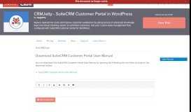 
							         User Manual | CRMJetty - SuiteCRM Customer Portal for WordPress								  
							    