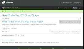 
							         User Portal for CT Cloud Voice - CallTower Solutions Center								  
							    