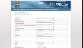 
							         User Registration Form - RTI Online								  
							    