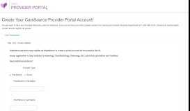 
							         User Registration - Provider Portal - CareSource								  
							    