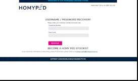 
							         Username / Password Recovery - Homyped Stockist Portal								  
							    