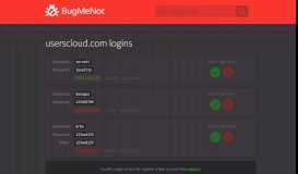 
							         userscloud.com passwords - BugMeNot								  
							    