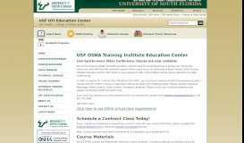 
							         USF OSHA Training Institute Education Center |								  
							    