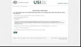 
							         USI Student Portal - Terms and Conditions								  
							    