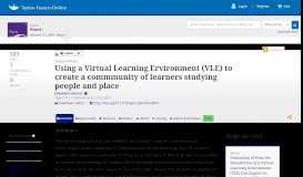 
							         Using a Virtual Learning Ervironment (VLE) to create a ...								  
							    