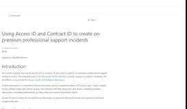 
							         Using an Access ID and a Contract ID to create on ... - Microsoft Support								  
							    