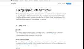 
							         Using Apple Beta Software - Support - Apple Developer								  
							    