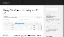 
							         Using Cisco Smart Licensing on IOS-XE – Layer 77								  
							    