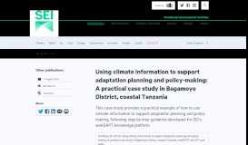 
							         Using climate information to support adaptation planning								  
							    