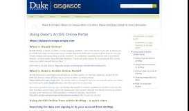 
							         Using Duke's ArcGIS Online Portal | GIS@NSOE - Sites@Duke								  
							    