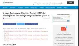 
							         Using Exchange Control Panel (ECP) to manage an Exchange ...								  
							    