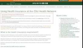 
							         Using Health Insurance at the CSU Health Network | Health Network								  
							    