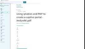 
							         Using iptables and PHP to create a captive portal - Andywiki.pdf | Web ...								  
							    