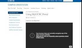
							         Using MyUCSC Portal - UCSC Orientation								  
							    
