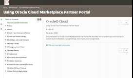 
							         Using Oracle Cloud Marketplace Partner Portal - Oracle Docs								  
							    