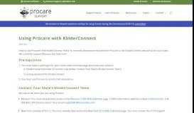 
							         Using Procare with KinderConnect - Procare Support								  
							    
