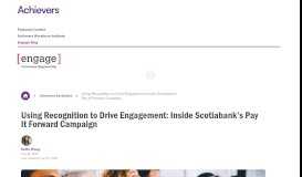 
							         Using Recognition to Drive Engagement: Inside Scotiabank's ...								  
							    