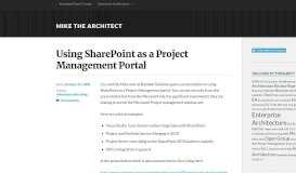 
							         Using SharePoint as a Project Management Portal – Mike The Architect								  
							    