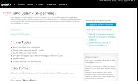
							         Using Splunk (e-learning) | Splunk								  
							    