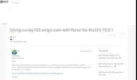 
							         Using survey123.arcgis.com with Portal for ArcG... | GeoNet, The ...								  
							    